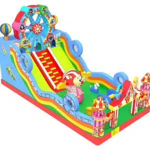Kolorowa ilustracja parku rozrywki dla dzieci.