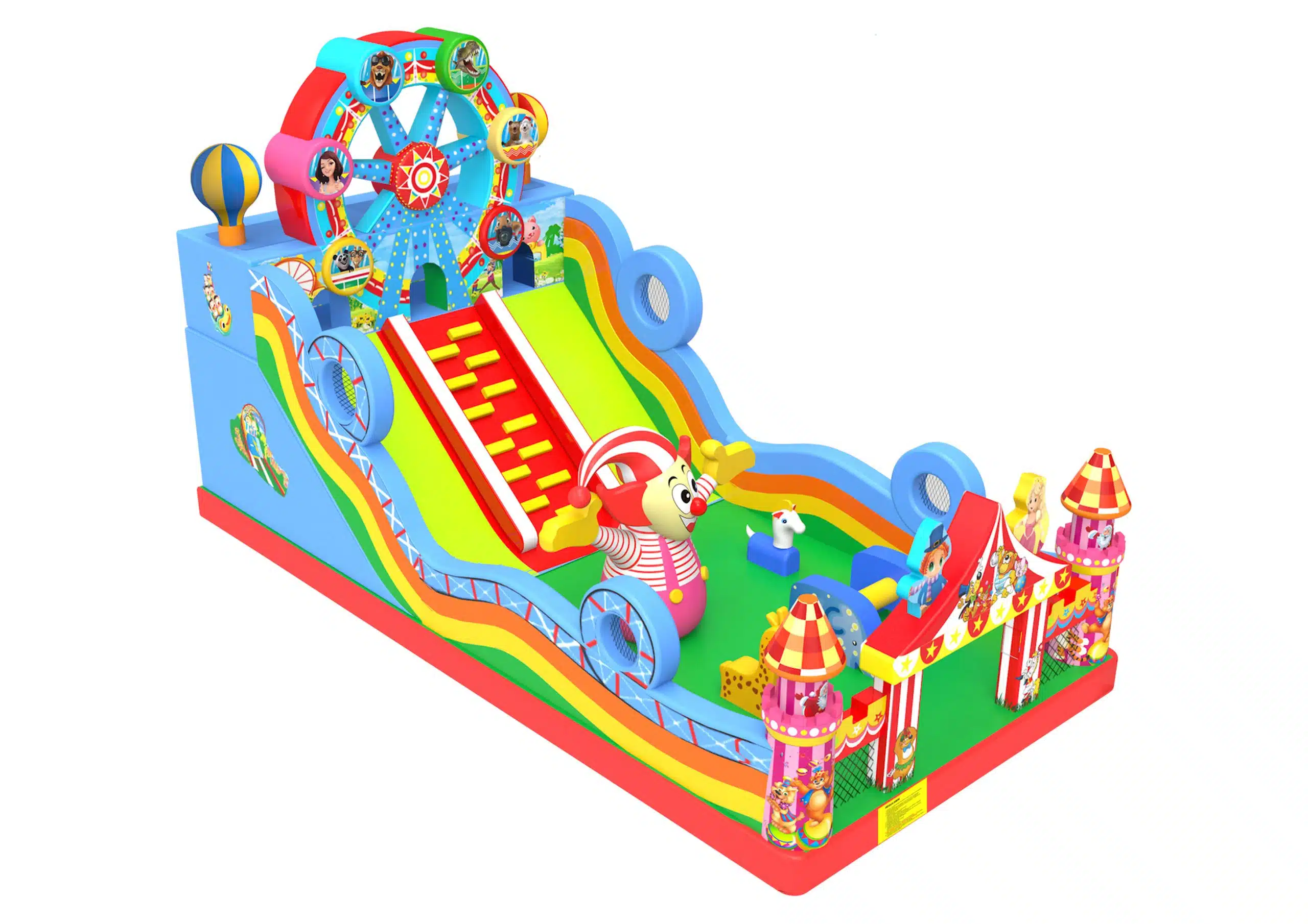 Kolorowa ilustracja parku rozrywki dla dzieci.